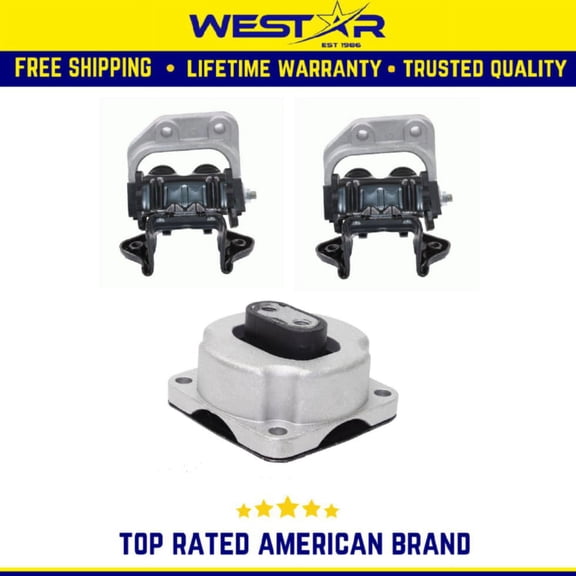 Front Motor & Trans Mount 3PCS Set Compatible for 05-10 Chrysler 300 / 06-10 Dodge Charger Replaces 3315 3315 3163