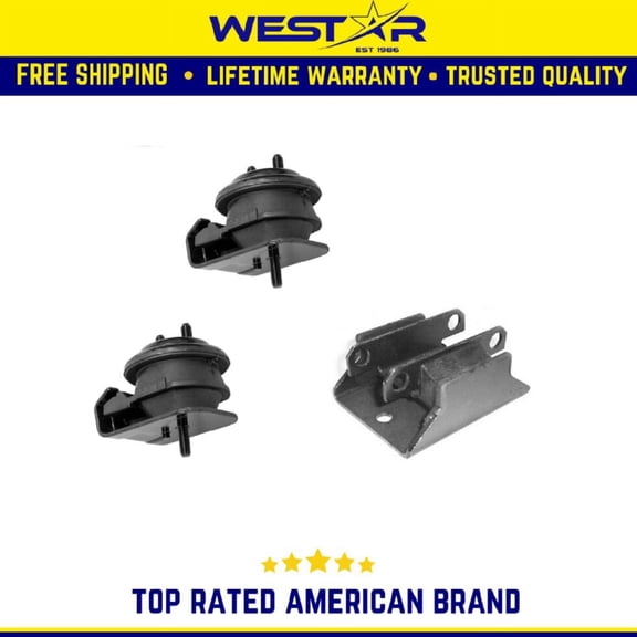 Front Motor & Trans Mount Set 3PCS Compatible for 1989 - 1995 Mazda MPV 3.0L 2WD Replaces 8093 8093 8693