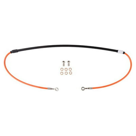 Front Motorcycle Steel Braided Brake Line Standard Length Orange Compatible With Gas Gas EX 250F 2021