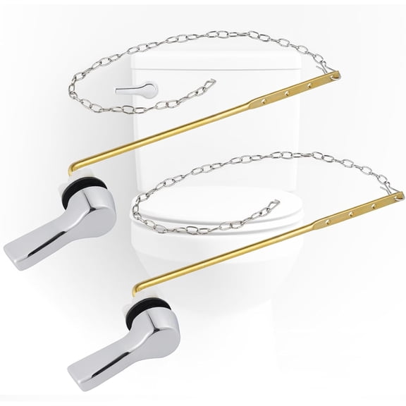 Front Mount Toilet Handle, Universal Toilet Flush Handle, Elegant Toilet Lever, Complete Toilet Handle Replacement Kit, Heavy-Duty Toilet Tank Flusher Handle (Brass Polished)