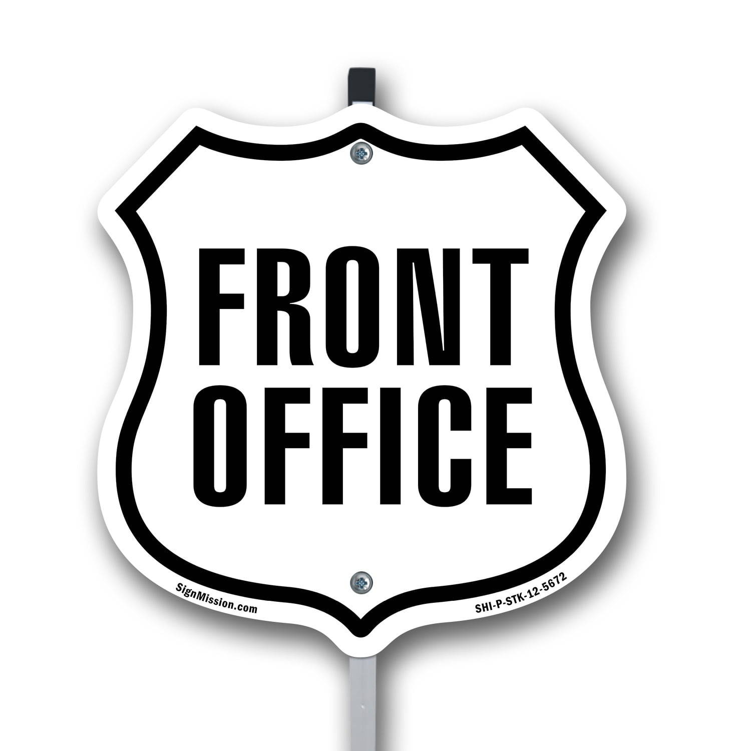 Front Office 12 inch X 12 inch Shield Shaped Rust-Free Aluminum Metal ...