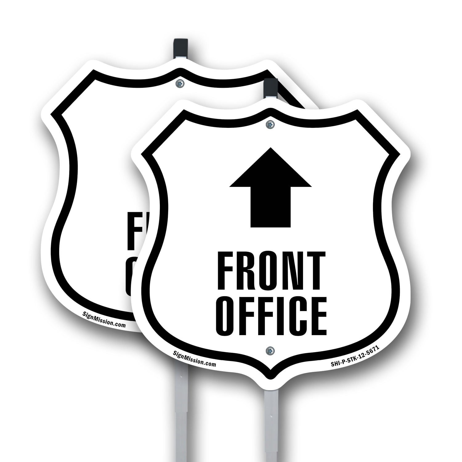 Front Office Up (2 Pack) 12 inch X 12 inch Shield Shaped Rust-Free ...