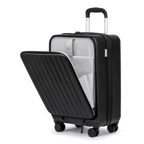Front Open Carry On Luggage Laptop Compartment 100%PC TSA Lock Spinner Wheels 20" Lightweight Hardside Suitcase