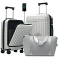 thumbnail image 1 of Front Opening Luggage Set 3 Piece, Hardside Carry on Suitcase with USB Port, Expandable Luggage with Handle Bag Spinner Wheels TSA Lock, 1 of 9