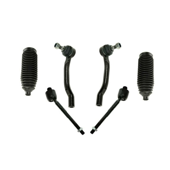 Front Outer & Inner Tie Rod Ends Passenger Driver Side w/ Steering Gear Bellows 6 Pieces Kit Fits select: 2003-2008 HONDA PILOT, 2001-2006 ACURA MDX