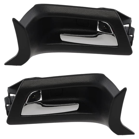 Front Pair Interior Door Handle Compatible with 2008-2009 Pontiac G8 Chrome Lever With Black Bezel With Lock Button 92213437 92213438 GM1353172 GM1352172 Base GT Gxp Auto Door Handle