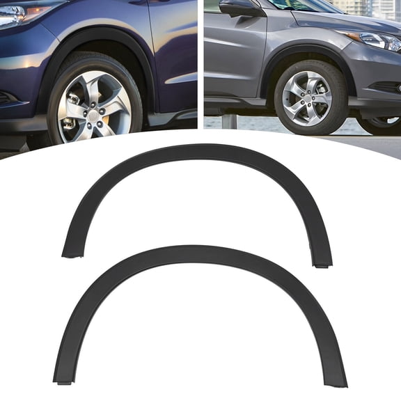 Front Pair Wheel Fender Flares for Honda HRV 2016-2022, Black Plastic, Left&Right Side Front Wheel Arch Molding Trims 2PCS