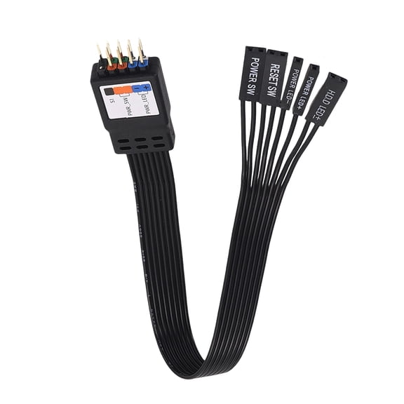 Front Panel Cable 2Pin To 9Pin For Motherboard Power Switches Reset Button And Drive LED With Multiple Length Option
