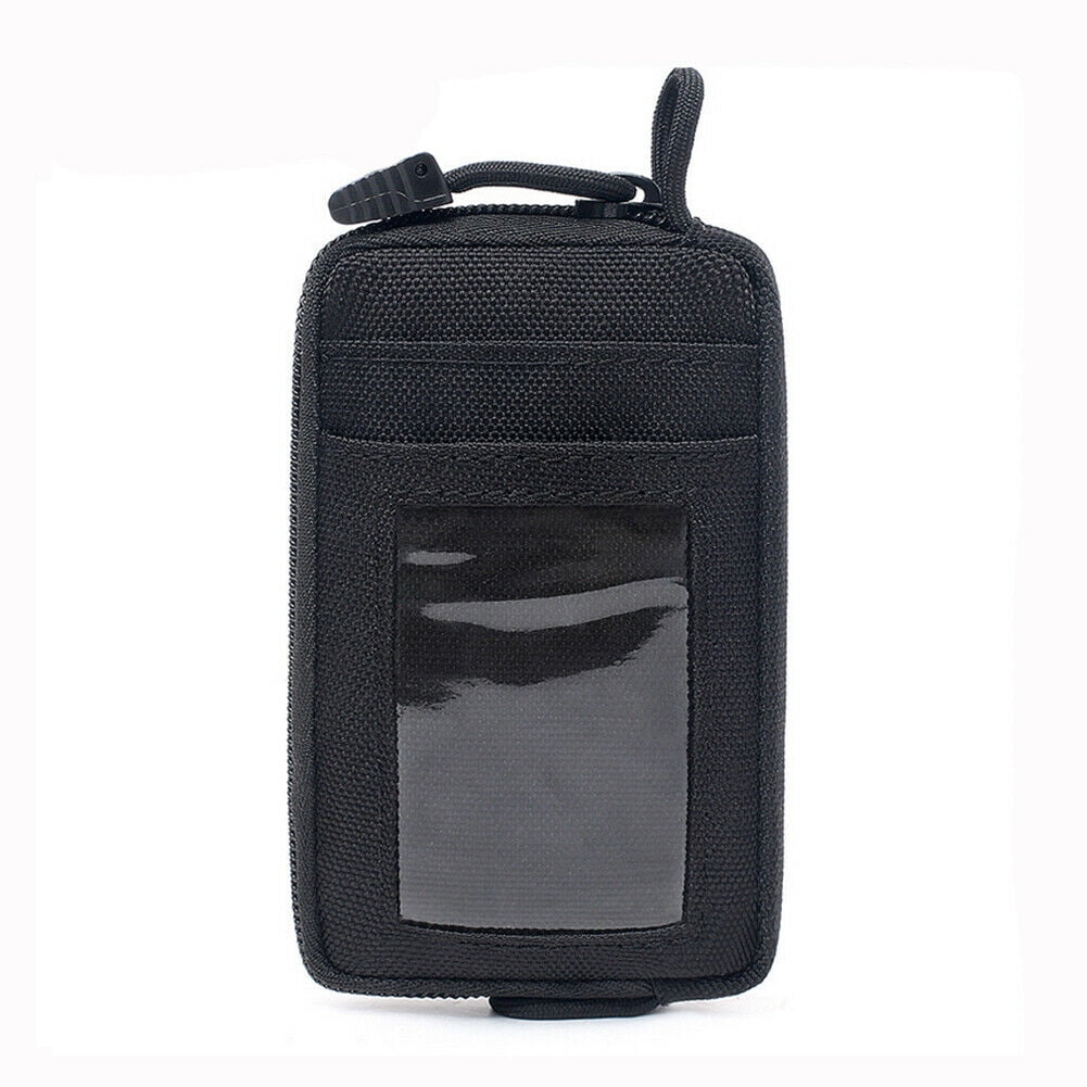 Front Pocket Wallet with Zippers Small Coin Purse Nylon Card Bag Wallet ...