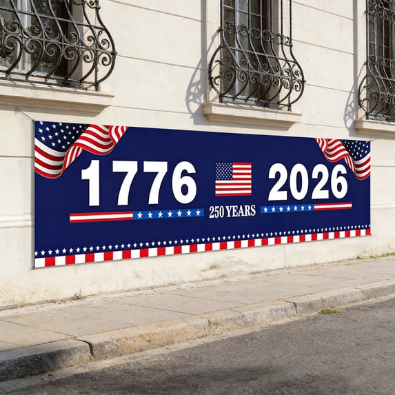 Front Porch Decorations Outdoor 4Th of July Decorations Large Usa 250Th Anniversary Yard Banner Backyard Lawn Patriotic Hanging Decor for Holiday Party Home Entrance