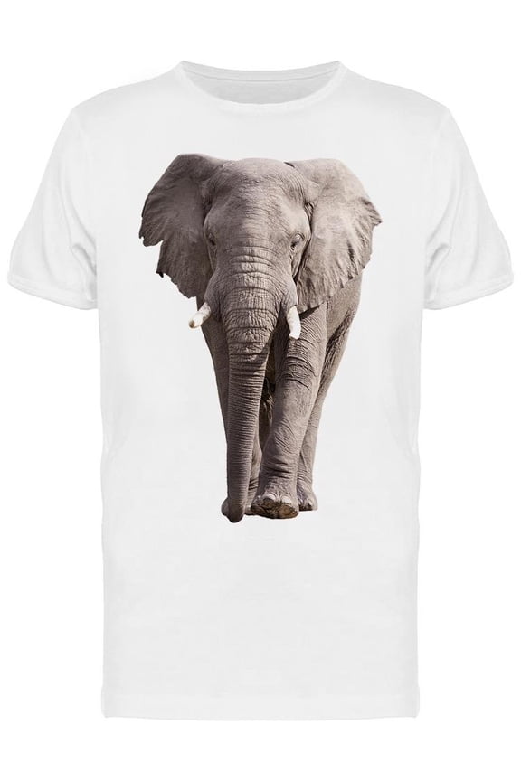 Front Portrait Elephant T-Shirt Men -Image by Shutterstock, Male XX-Large
