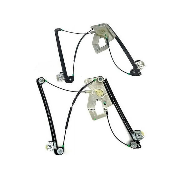 Front Power Window Regulator Kit (without Motors) - Compatible with 2001 - 2003 BMW 530i 2002
