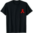 thumbnail image 1 of Front Print Small Red Ribbon Prevention Drug Abuse, HIV/AIDS T-Shirt, 1 of 4
