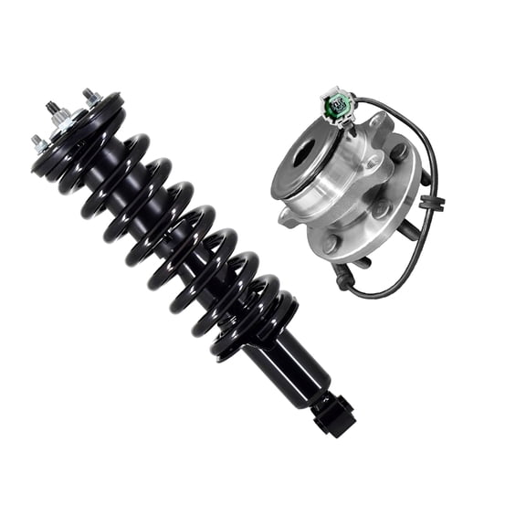 Front Quick Complete Strut-Coil Spring Assembly-Wheel Hub Bearing Assembly For 2005-2012 Nissan Pathfinder RWD
