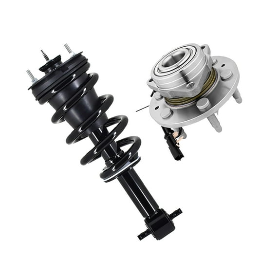 Front Quick Complete Strut-Coil Spring Assembly-Wheel Hub Bearing Assembly For 2019 Chevrolet Silverado 1500 LD 4WD