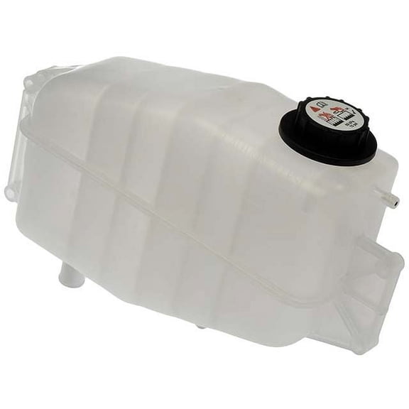 Front Radiator Coolant Overflow Expansion Tank with Cap - 2 Ports - Compatible with 1995 - 2002 International 4900 DT466 International 1996 1997 1998 1999 2000 2001