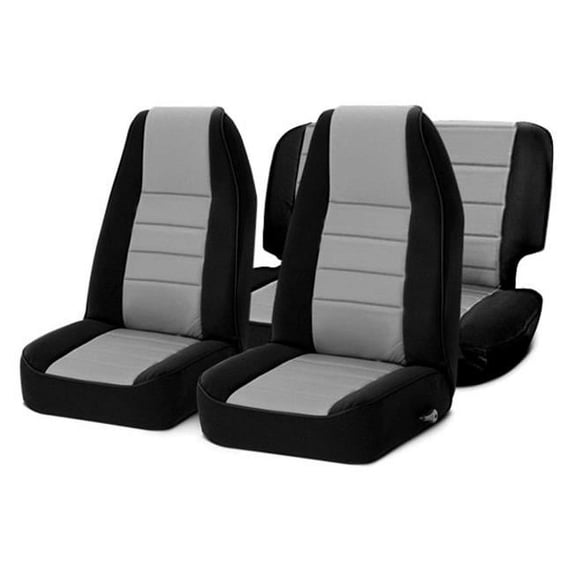 Front & Raer Neoprene 1st & 2nd Row Sides Seat Covers for 2013-2018 Jeep Wrangler JK 2 Door, Charcoal