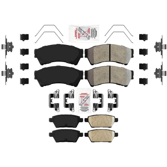 Front & Rear AmeriPro Premium Pads Hardware Set For Ford Fusion 2006-2012