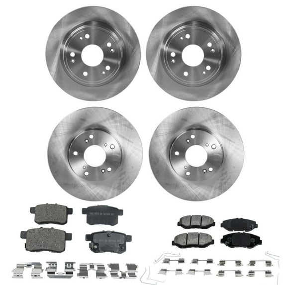 Front & Rear Brake Disc Rotors and Pads Kit For Honda 2008-2010 Accord