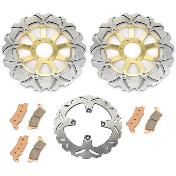 Front Rear Brake Discs Rotors Pads For HONDA VFR 800 Fi Interceptor 98-01 99 00 VFR 800 V-TEC 02-05 03 04