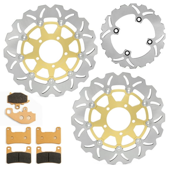 Front Rear Brake Discs Rotors Pads For KAWASAKI ZX-10R Ninja ZX1000 08-10 2008 2009 2010