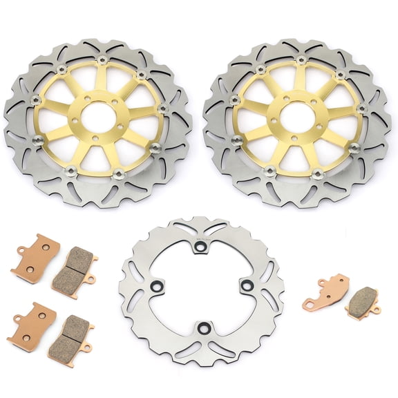 Front Rear Brake Discs Rotors Pads For KAWASAKI ZX-9R Ninja ZX 900 F F1-F2 02-03 2002 2003