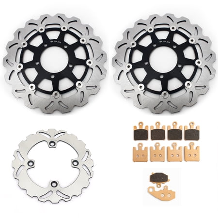 Front Rear Brake Discs Rotors Pads For KAWASAKI ZX10R Ninja 2004-2007 ZX6R Ninja 636CC 2005-2006 ZX6RR 05-06