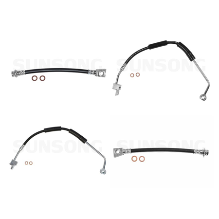 Front Rear Brake Hydraulic Hose Fits Jeep 2003-2005 4 pcs