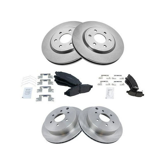 Front and Rear Brake Pad and Rotor Kit - Compatible with 2005 - 2019 Nissan Frontier 4.0L V6 2006 2007 2008 2009 2010 2011 2012 2013 2014 2015 2016 2017 2018