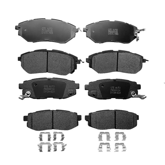 Front Rear Brake Pads for 2006 2007 Subaru B9 Tribeca, 2008-2012 Subaru Tribeca, 2010 2011 Subaru Legacy, 2010 2011 Subaru Outback, Set of 8 Ceramic Brakes Pads