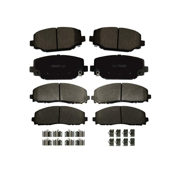 Front-Rear Brake Pads For 2012-2020 Dodge Journey, 2012-2020 Dodge Grand Caravan, 2012-2016 Chrysler Town & Country, 2012-2015 RAM C/V, 2012-2014 Volkswagen Routan, Set of 8 Ceramic Brake Pads
