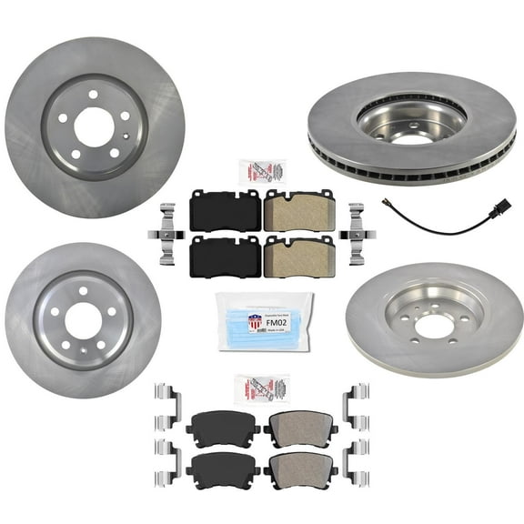 Front & Rear Brake Rotors Brake Pads Sensor for Audi Q5 2.0L Turbo 2013-2017