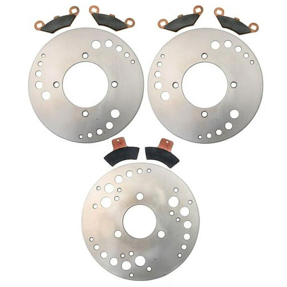 Front & Rear Brake Rotors & Pads 1999-2004 fits Polaris Trail Blazer 250