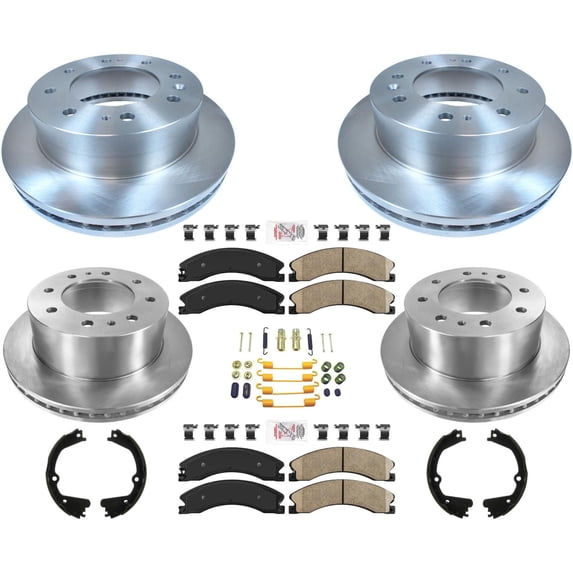 Front & Rear Brake Rotors Pads For GM Silverado 2500HD Fleet Duty 2011-2018