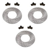 Front Rear Brake Rotors Semi-Metallic Pads 1998-2004 for Arctic Cat 400 Utility