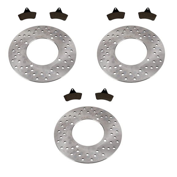 Front & Rear Brake Rotors & Semi-Metallic Pads 1998-2004 for Arctic Cat 500 4x4