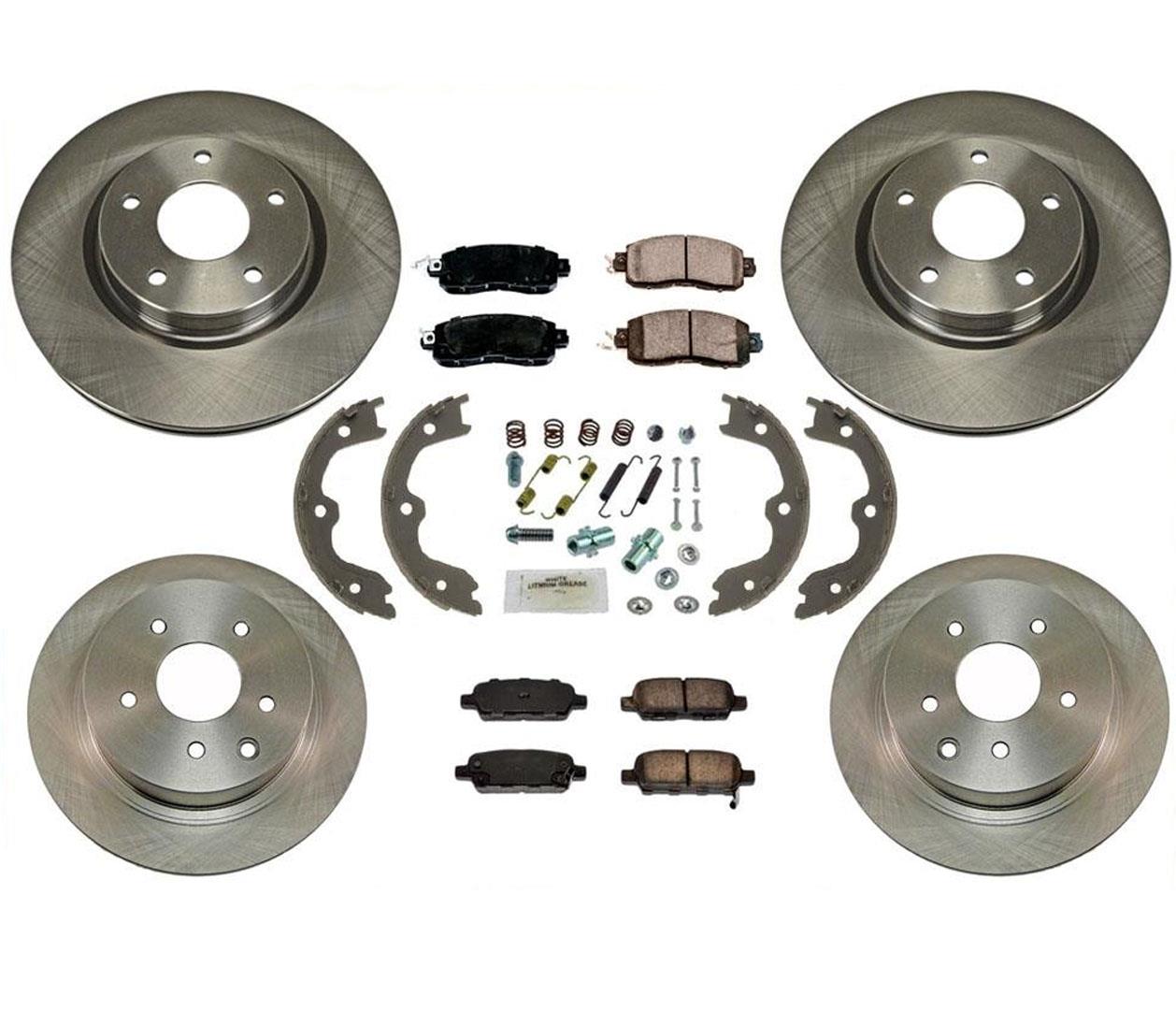 Front & Rear Brake Rotors With Ceramic Pads 8pc for Nissan Altima 1318