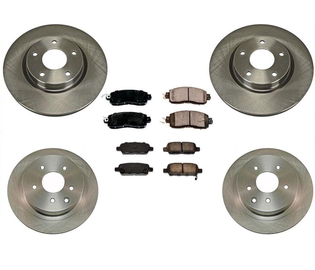 Front & Rear Brake Rotors w Ceramic Pads for Nissan Altima 13-18 4 Door ...