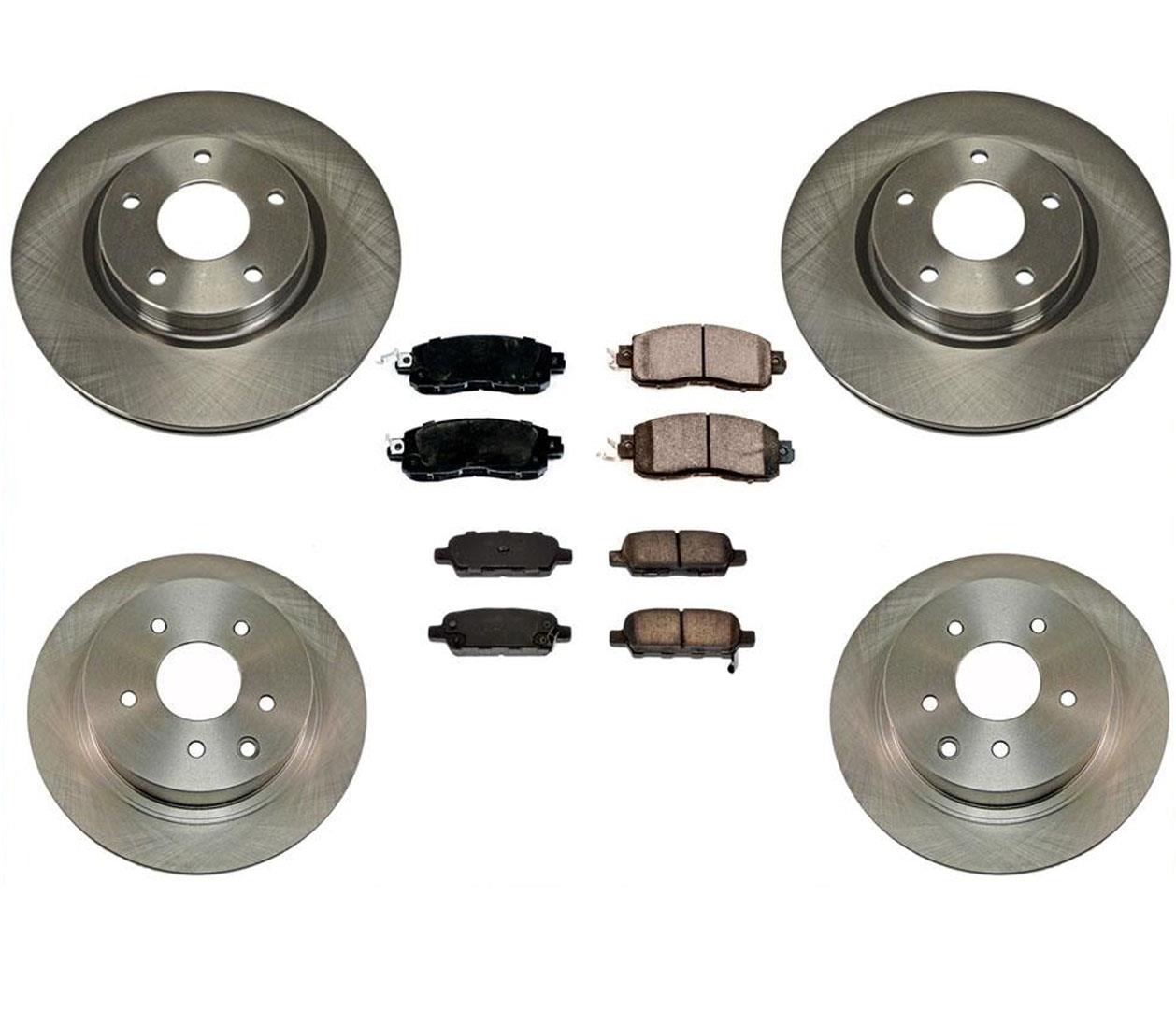 Front & Rear Brake Rotors w Ceramic Pads for Nissan Altima 1318 4 Door