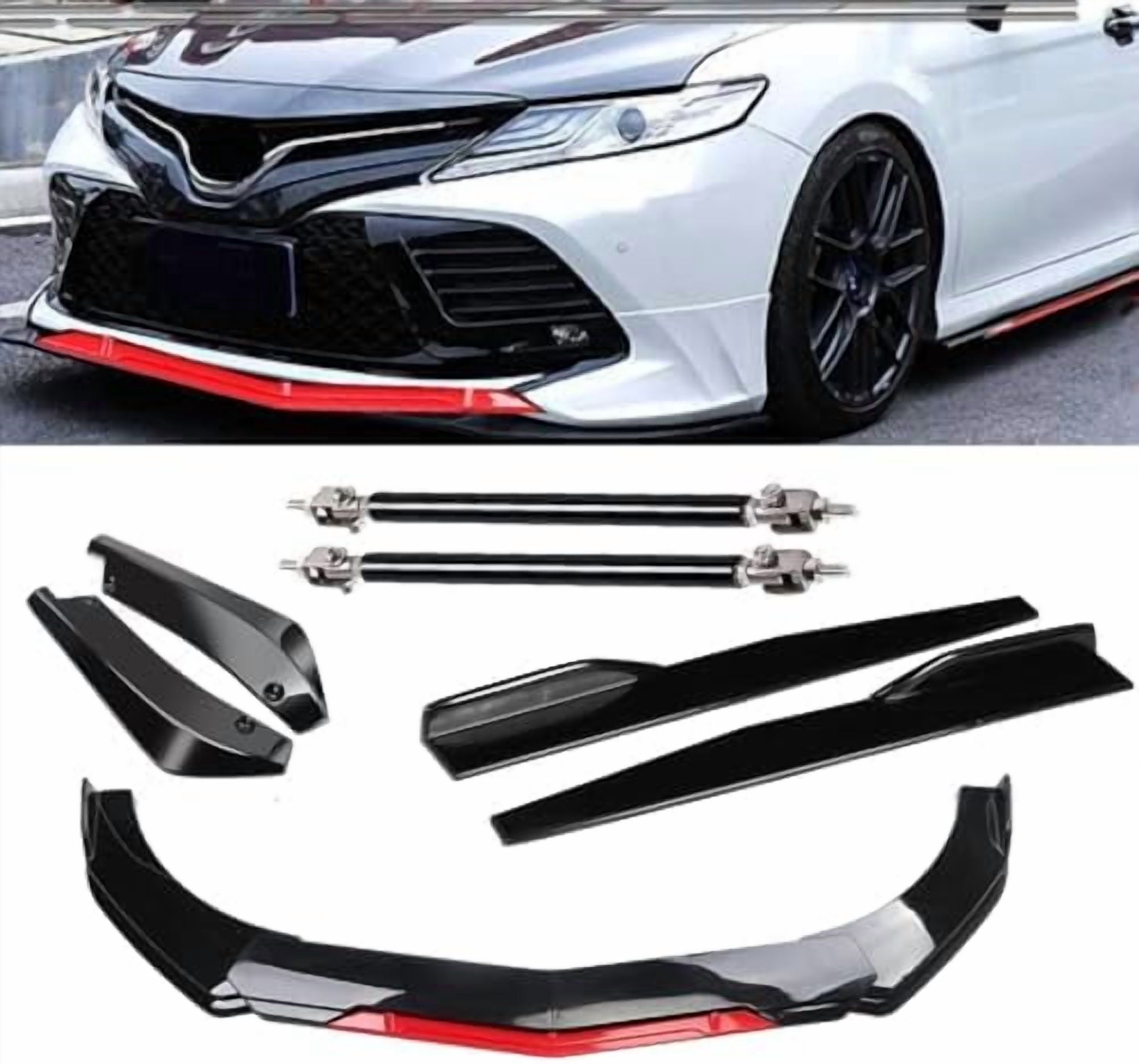 Front+Rear Bumper Lip Spoiler Splitter Body Kit Side Skirt Fit for 2011 ...