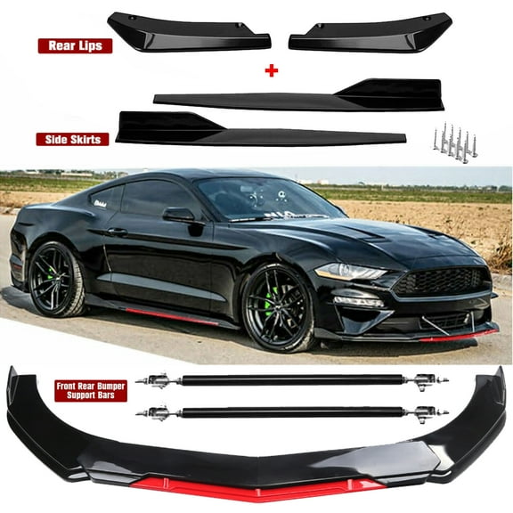 Front Rear Bumper Lip Spoiler Splitter For Ford Mustang Body Kit Side Skirt
