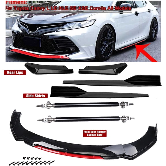 Front Rear Bumper Lip Spoiler Splitter For Toyota Camry 2018-20 Body Side Skirt