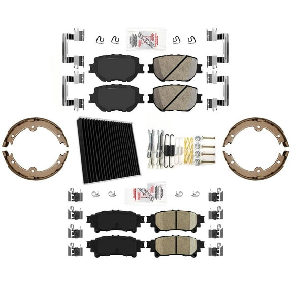 Front & Rear Ceramic Brake Pad Kit Fits 2014-2015 Lexus IS250 All Wheel Drive