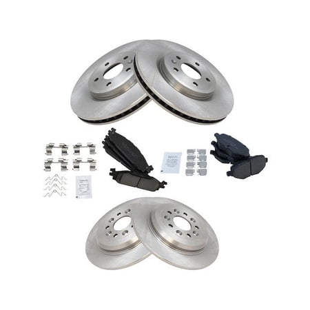 Front and Rear Ceramic Brake Pad and Rotor Kit - 5 Lug - Vented Front Rotors - Solid Rear Rotors - Compatible with 2011 - 2019 Ford Explorer 2012 2013 2014 2015 2016 2017 2018