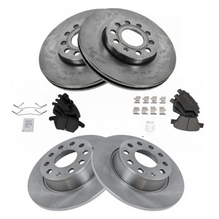 Front & Rear Ceramic Brake Pad & Rotor Kit w/Chemicals For Audi Volkswagen