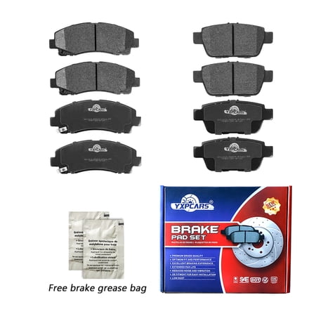Front Rear Ceramic Brake Pads for 2006-2014 Honda Ridgeline; 2009-2014 Acura TL