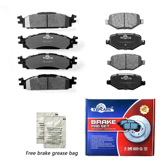 Front & Rear Ceramic Disc Brake Pad for Lincoln MKS MKT, Ford Explorer Flex Taurus Fits select: 2011-2012 FORD EXPLORER XLT, 2010-2018 FORD TAURUS SEL