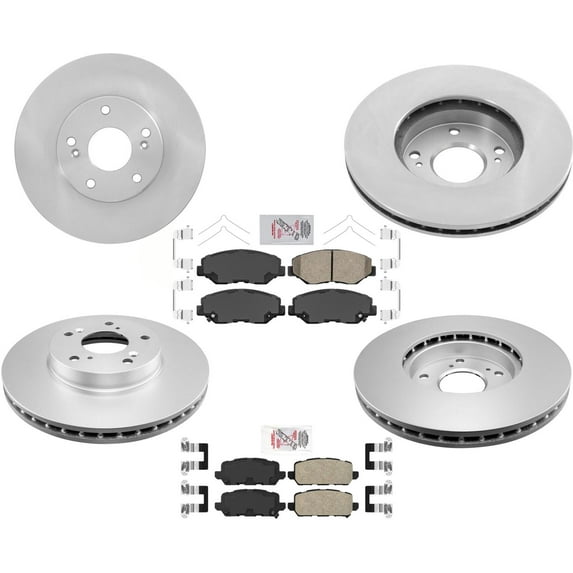 Front Rear Coated Disc Rotors Ceramic Brake Pads for Honda CRZ CR-Z 6pc Kit 2016