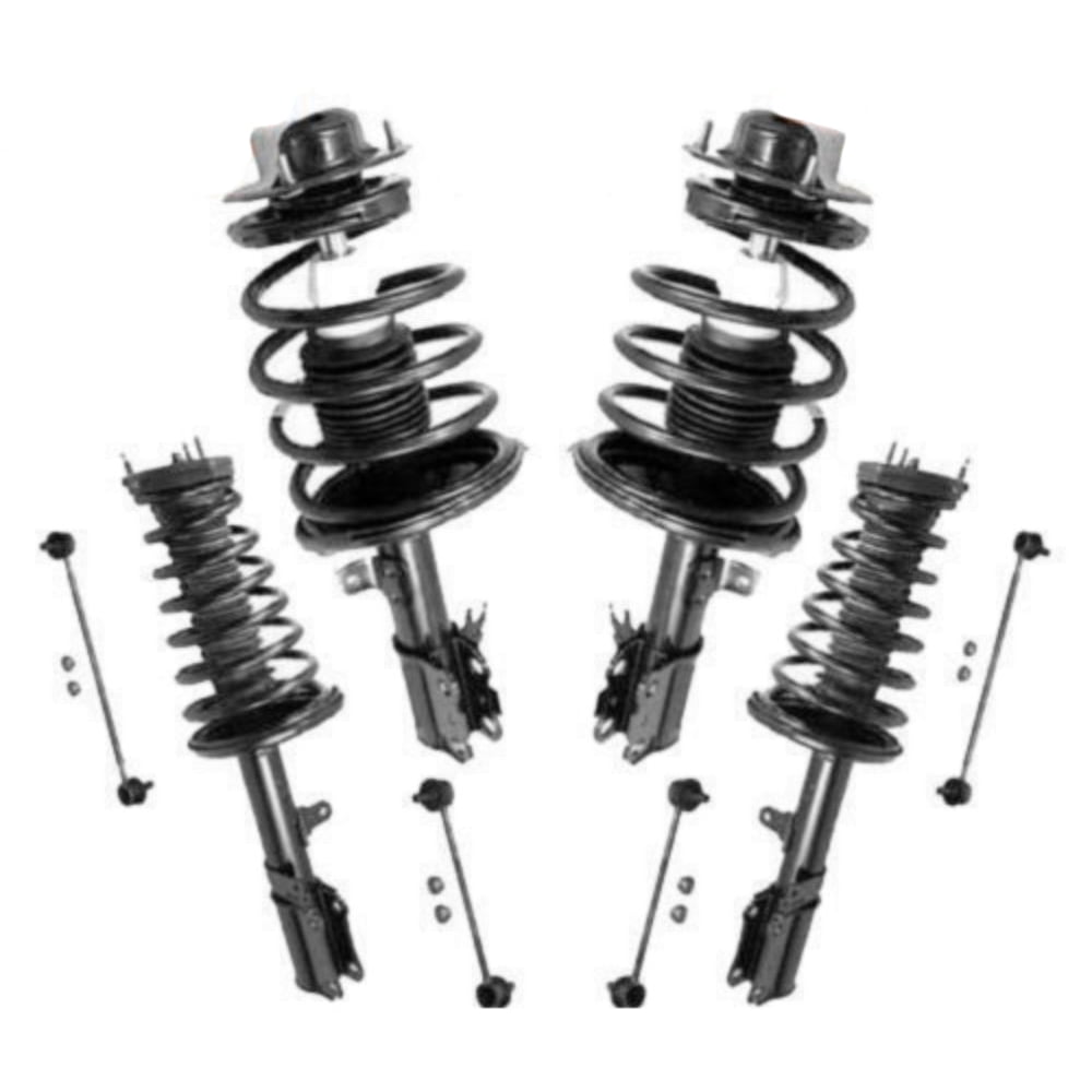 Front & Rear Complete Strut & Coil Assembly Quick + Sway Bar Links 4