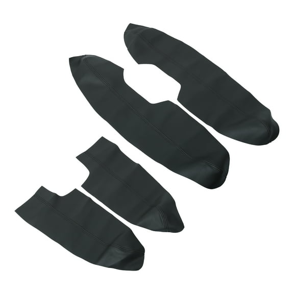 Unique Bargains 1 Set Front Rear Cover Armrest Cover Pad Replacement Microfiber Leather for Nissan X-Trail 2014-2018, Black